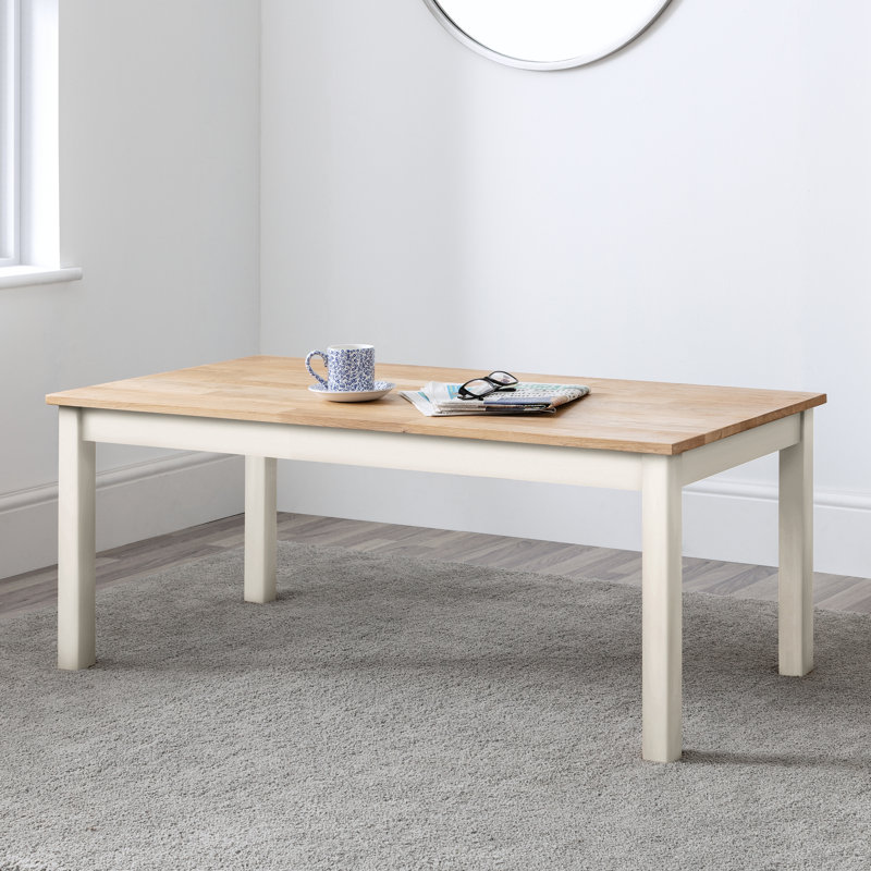 Carmel Solid Wood Four Leg Coffee Table, Ivory