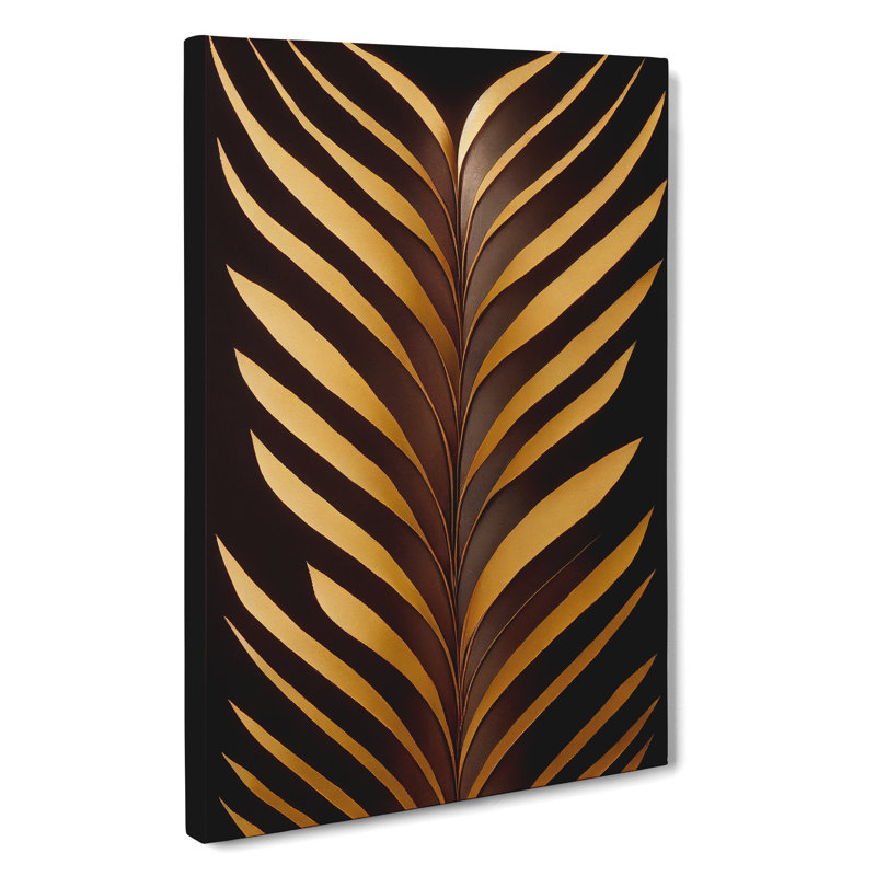 Golden Feather - Wrapped Canvas Print, 50cm H x 35cm W x 3cm D