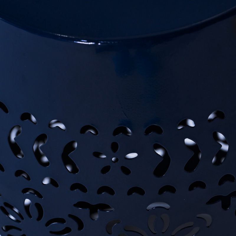 Table d'appoint de 12 pouces bleu foncé, fabrication stable, sans assemblage, convient aux meubles de jardin entièrement en métal, parfaits pour les petits plateaux