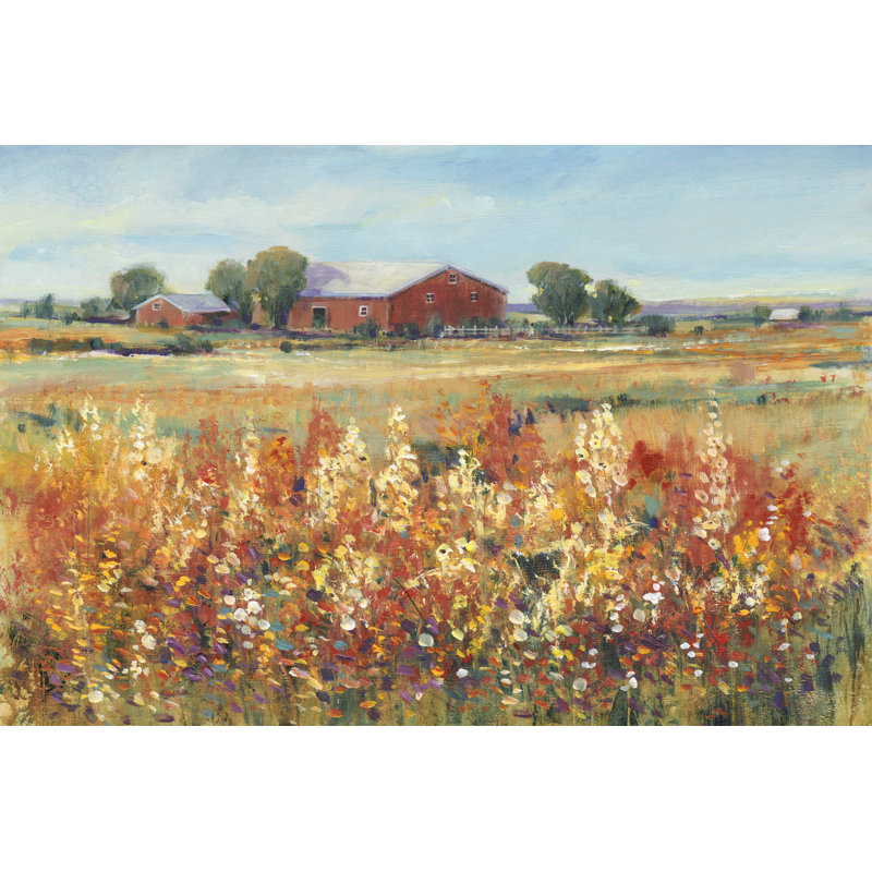 Country View II by Tim OToole - Wrapped Canvas Painting, 20cm H x 30cm W, Black Floater Framed