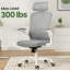 Chaise de bureau ergonomique avec appui-tête réglable, soutien lombaire et accoudoirs rabattables pour une utilisation confortable à la maison ou au bureau, blanc et gris-1406183188-1406183191