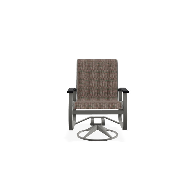 Belle Isle Outdoor Dining Armchair, Titanium Sunbrella®, Black P70, Textured Snow