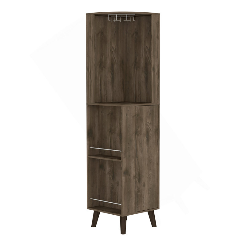Armoire de coin Plex, salon, brun foncé, Marron foncé