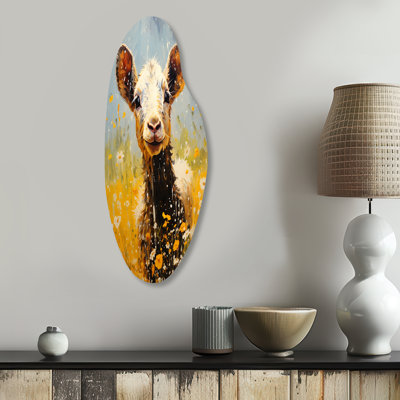 Goat Curved Shape Assymterical Metal Wall Art