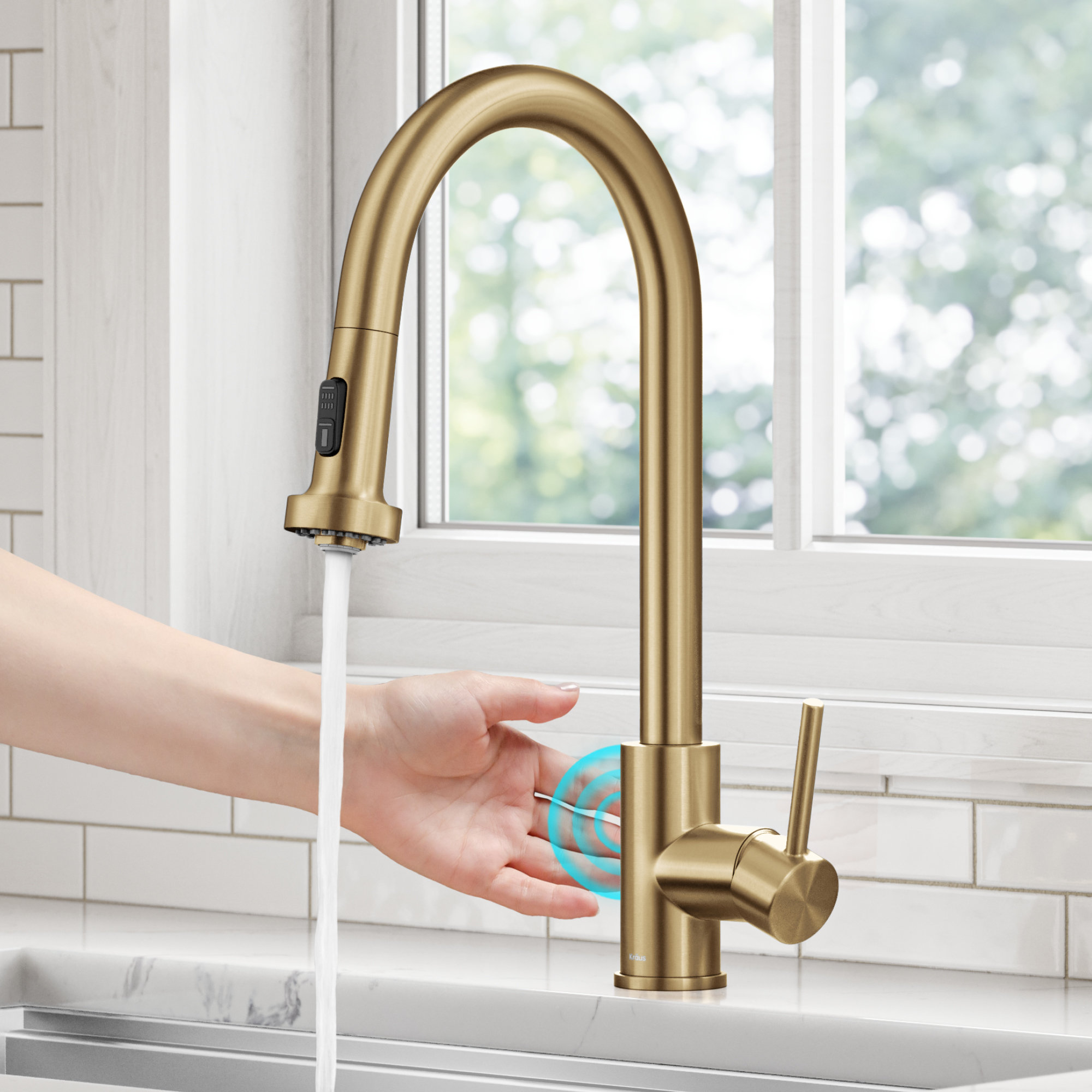 KRAUS Bolden Motion Sensor Single Handle Pull Down Touchless Kitchen ...