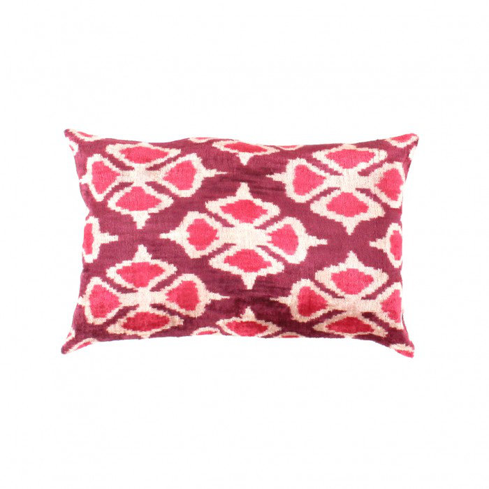 Oreiller TI 167 en soie turque TI 167, Rouge / rose persan / beige