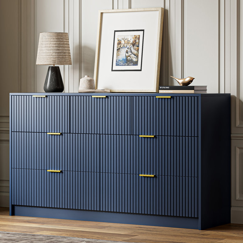 Commode 7 tiroirs, l 55,1 po, Marine