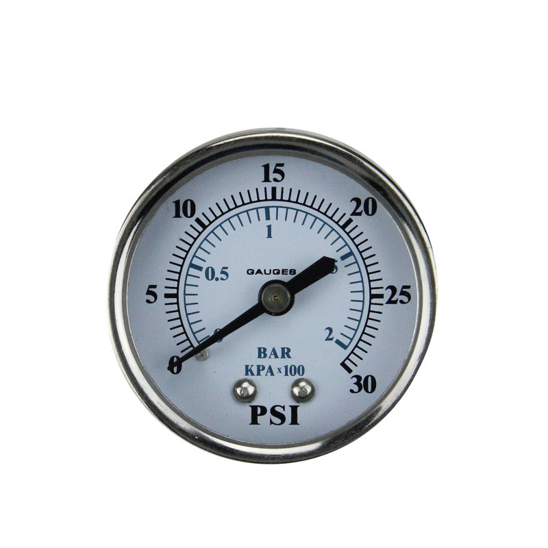 Manomètre à pression arrière en acier inoxydable de 2 po 0-30 PSI