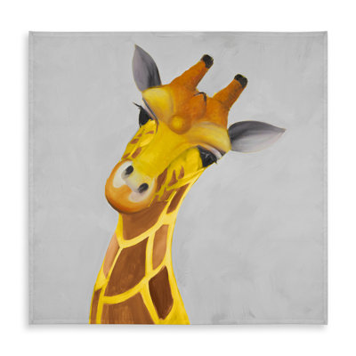 Gray African Tablecloth - Curious Giraffe Indoor/Outdoor Decor