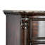 Ensemble de chambre à coucher grand lit en cerisier brun et bois doré - Ensemble de 3 pièces avec 2 tables de chevet-131006863