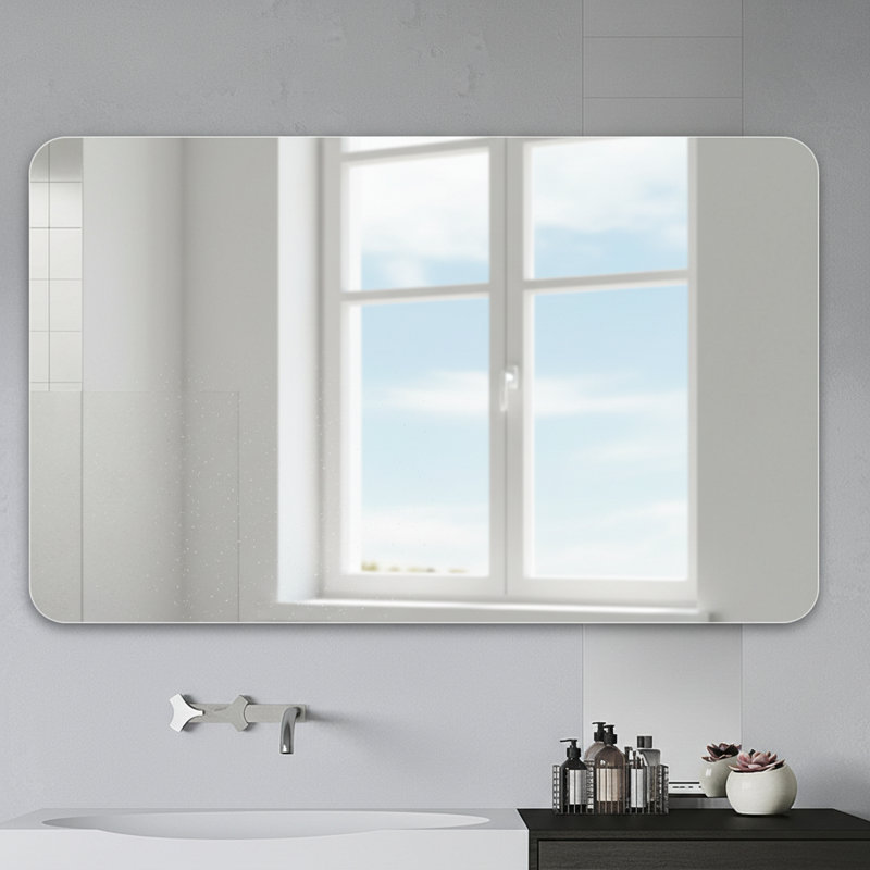 Miroir de salle de bain 30 po x 40 po - Sans cadre, mural, anti-corrosion et résistant à la rouille, miroir de meuble-lavabo durable pour un décor de salle de bain moderne
