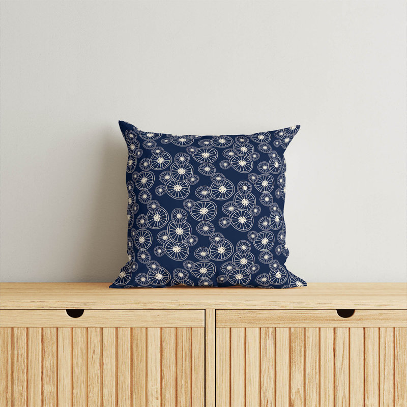 Coussin Spoke Wheel, Deep Navy, Square 18"