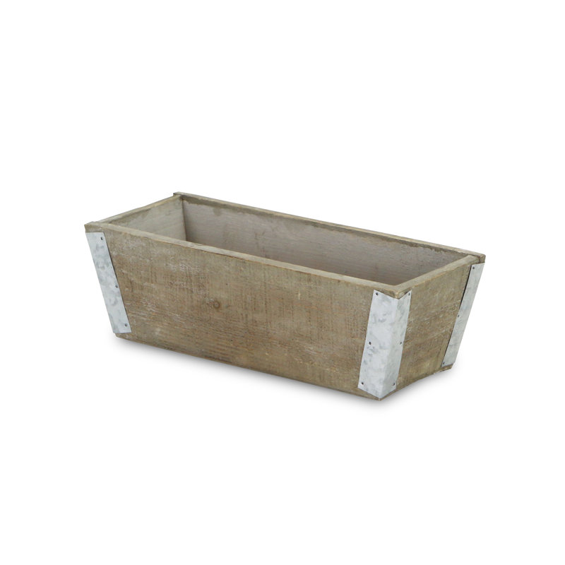 Jazmin Handmade Wood Planter Box, 3.5" H x 11.25" W x 4.75" D