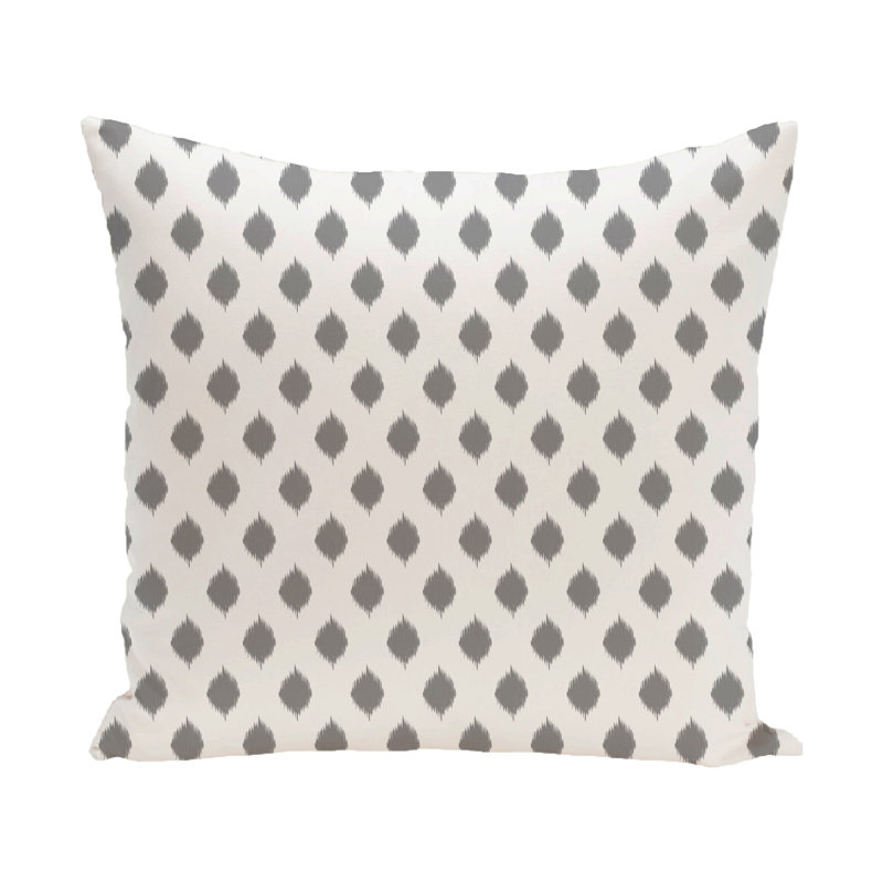 Ikat Outdoor Reversible Throw Pillow, Classic Gray, 20"x20"