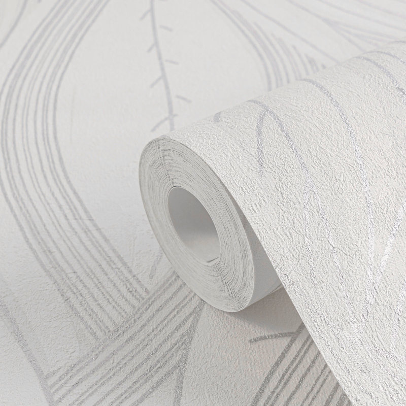Galerie Horizon Flowing Leaf Wallpaper, White