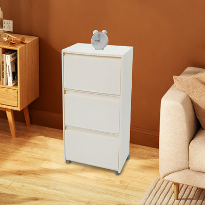Armoire de rangement à 3 niveaux, armoire de rangement sur pied avec roulettes