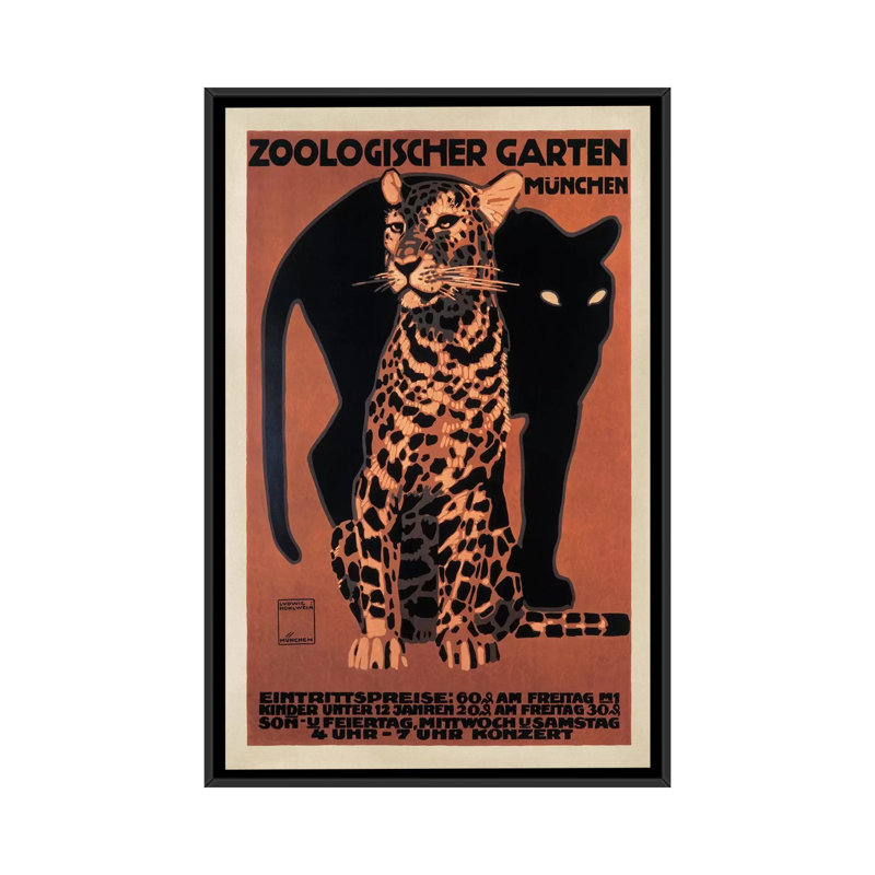 « zoologischer garten, 1912 » par top art portfolio, impression sur toile, Toile avec cadre noir, Pas de tapis