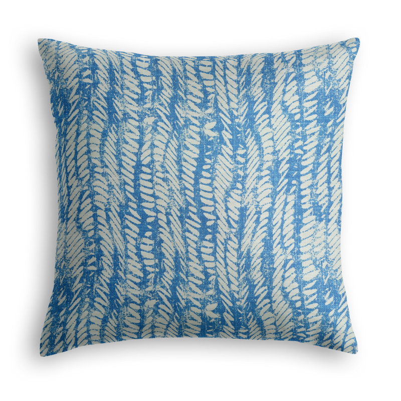 Hampton Striped Cotton Blend Reversible Throw Pillow, 18" x 18", Persian Blue