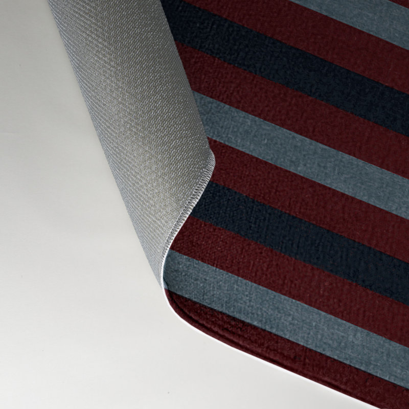 Tapis intérieur / extérieur rouge HorizontalStripes, Rectangle 5 pi x 7 pi