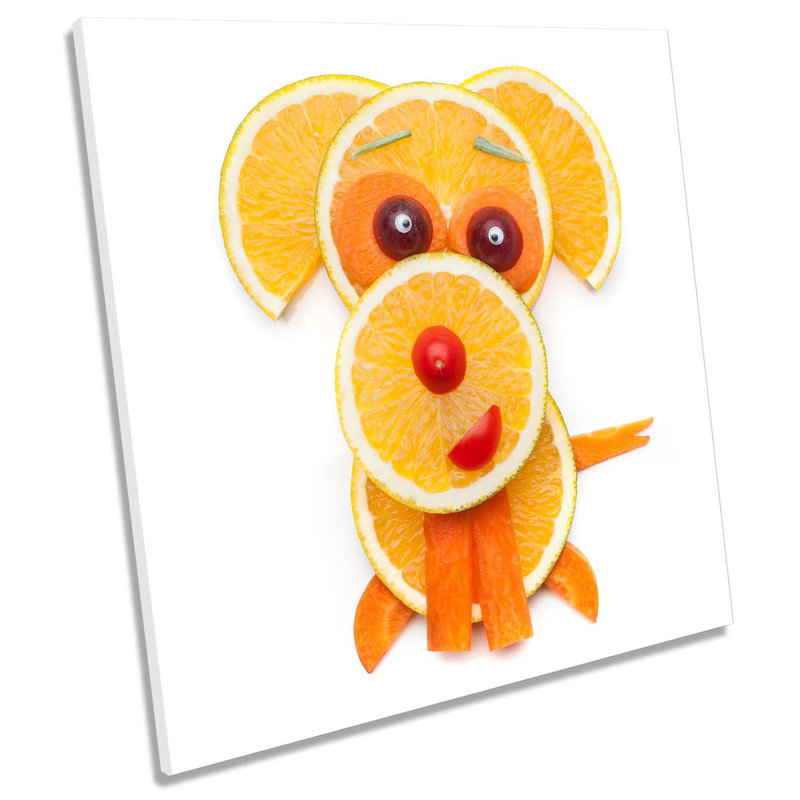 Z1821 Funny Dog Food Kitchen - Wrapped Canvas Print, 60cm H x 60cm W x 2cm D
