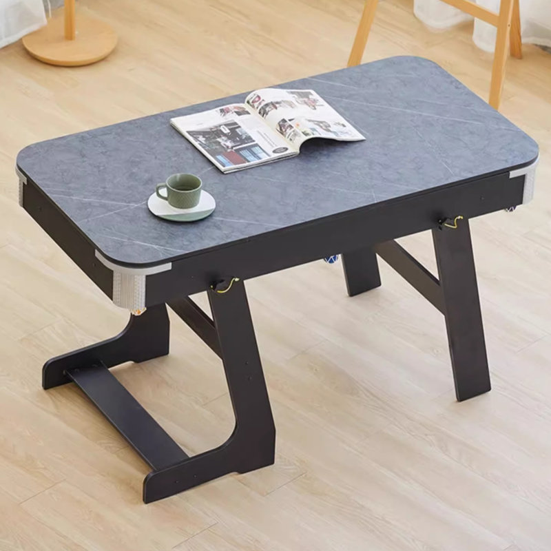 Table multi-jeux rectangulaire bleue et noire 100% polyester et bois manufacturé, Bleu / Noir
