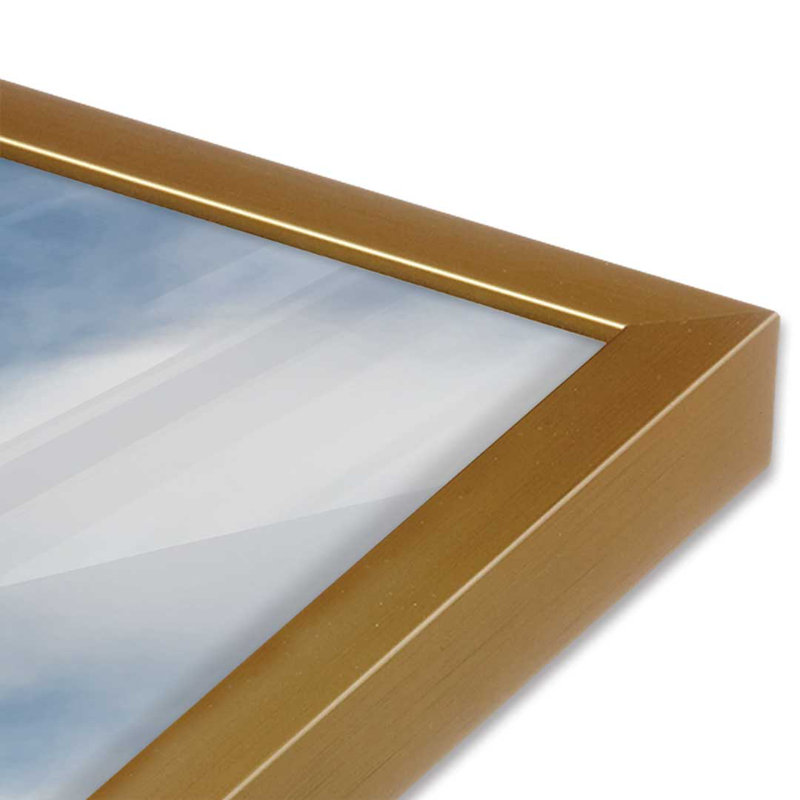 «Rapeseed Road» par Martin Podt, reproduction d'art, L 12 po x H 18 po, Gold, Framed Print