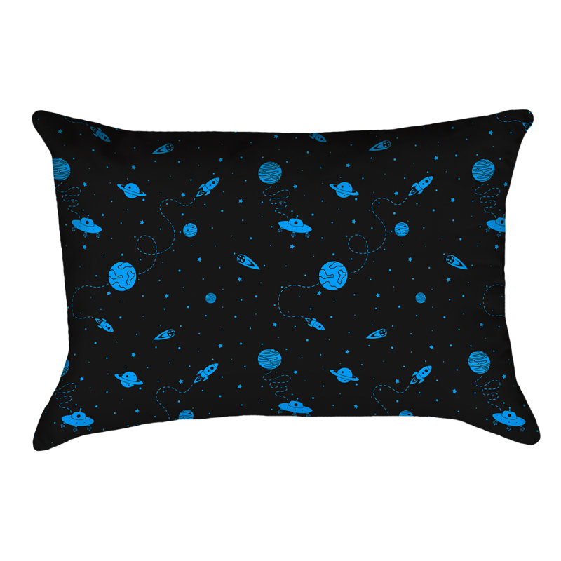 Coussin Katelyn Elizabeth, Polyester, Noir / Bleu