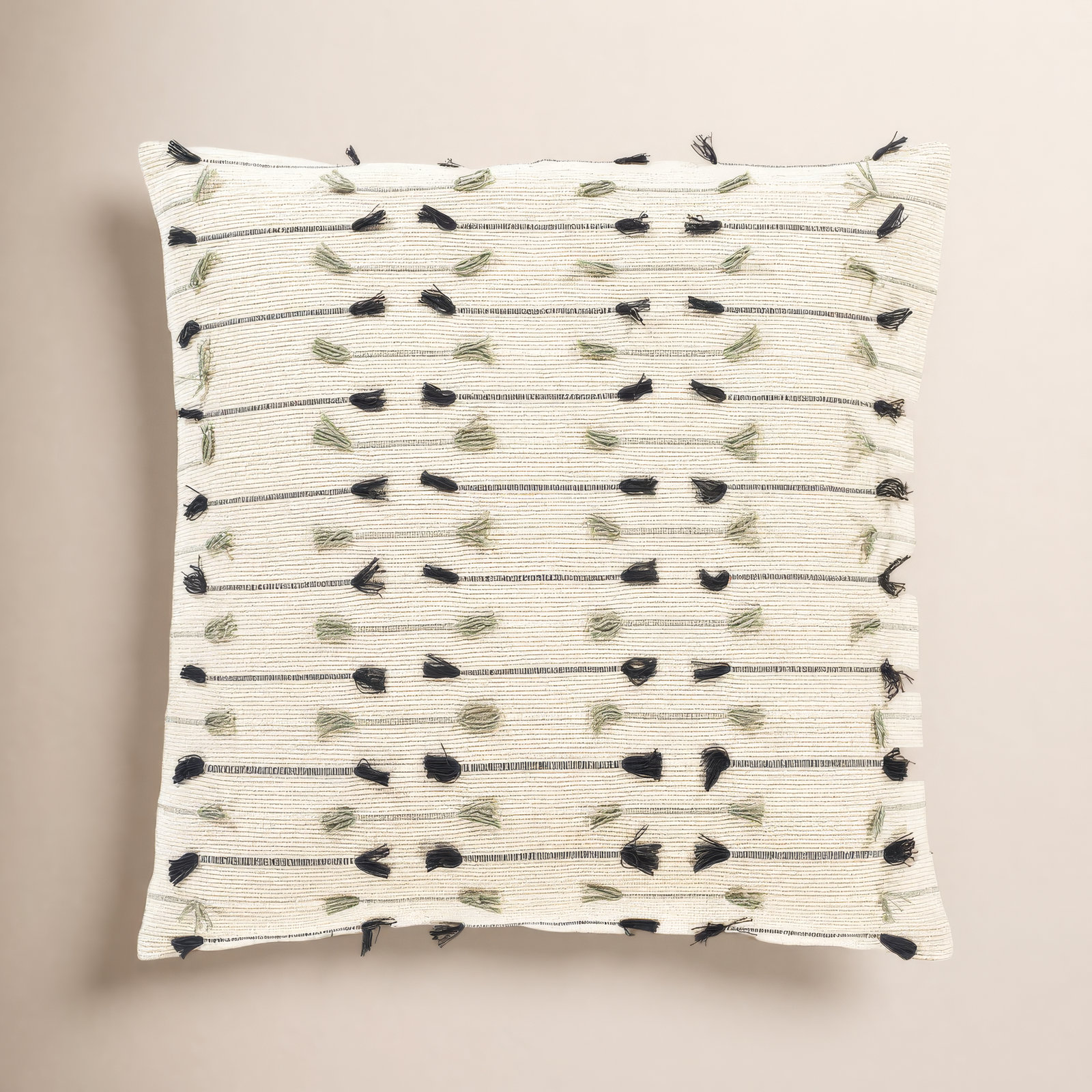 Santina Tassels Cotton Throw Pillow, 18" x 18", Down