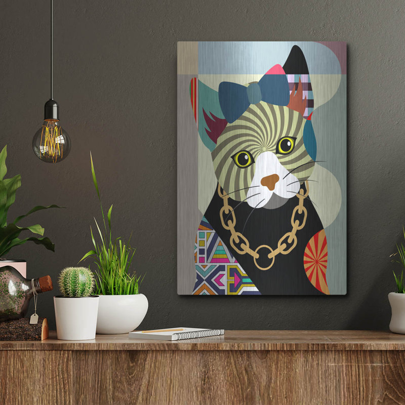 «Hipster Kitty» par Lanre Adefioye, «Hipster Kitty» par Lanre Adefioyue, H 16 po x l 12 po