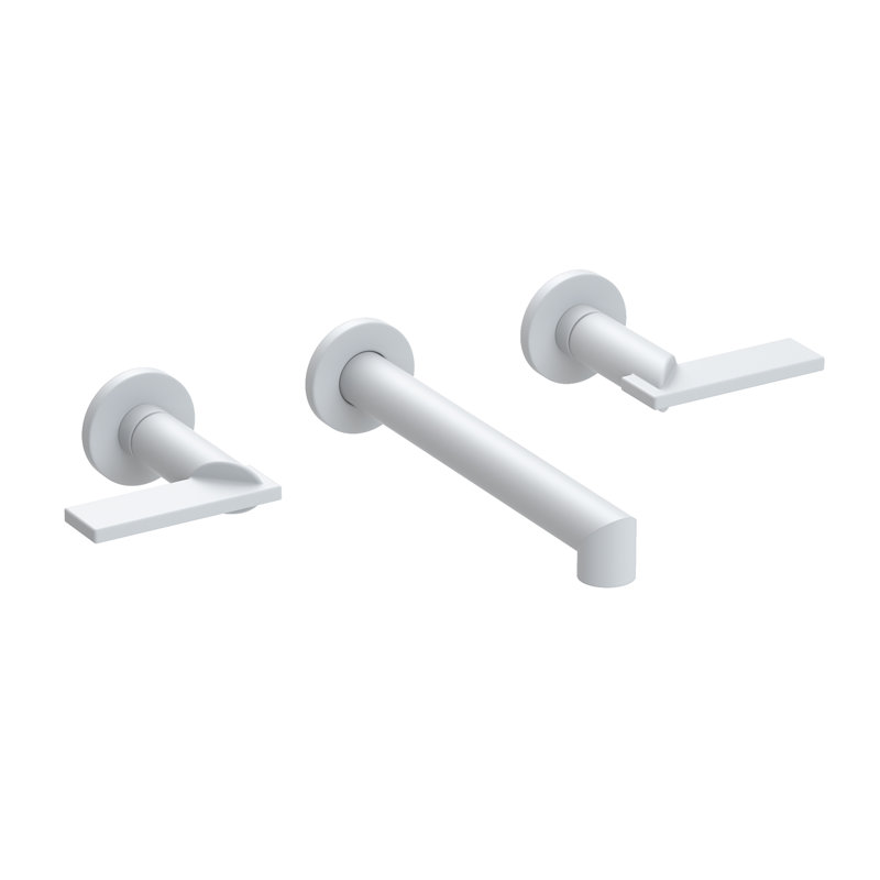 Keaton Wall Mount Bathroom Faucet, Matte White