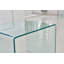 Table de bout transparente, table d'appoint en verre trempé transparent trempé