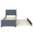 Twin-Sized Velvet-Upholstered Platform Bed With An Integrated Twin-Sized Trundle Bed-163587142