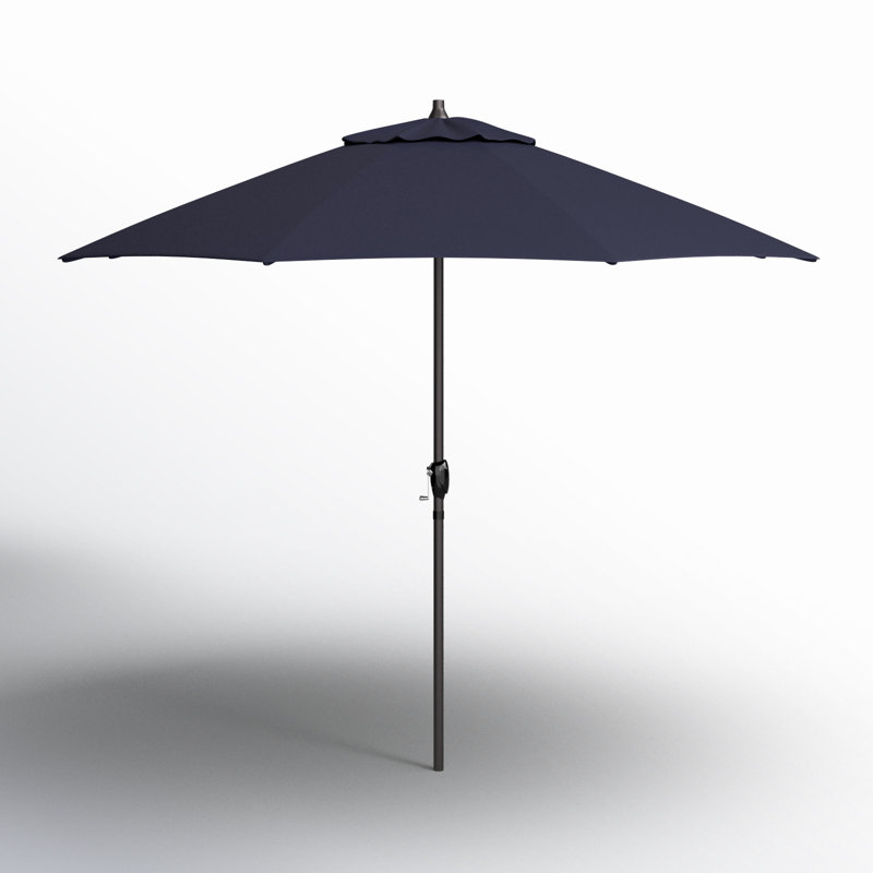 black sunbrella patio umbrella Tilt | Auto-Tilt, Fade-Proof, Wind Resistant | Commercial Grade | shading a cozy bistro table 10' Round Sunbrella Canvas Java