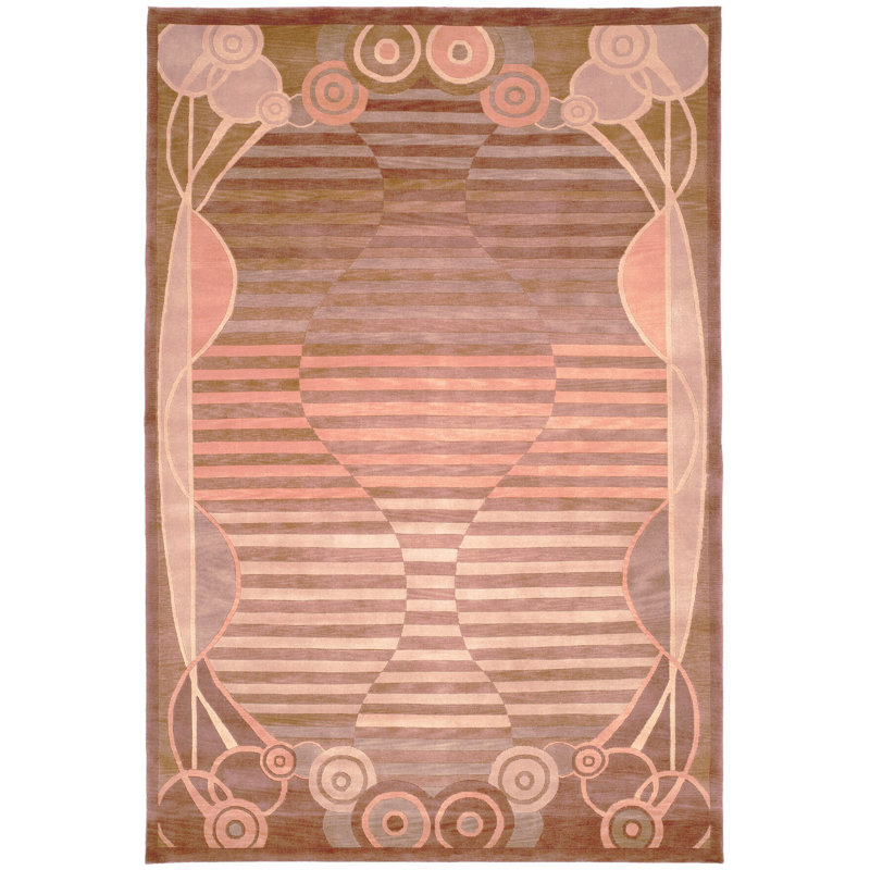 Tapis brun en laine noué à la main Kneiske, Rectangle 6 pi x 9 pi