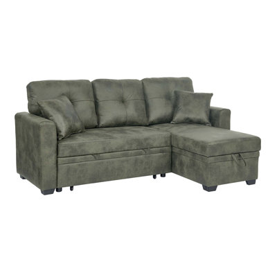 Space-Saving Sectional Sofa with Pull-Out Bed and Reversible Chaise