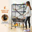 Cage à hamster avec plateau profond, cage à rat à 5 niveaux avec tablette de rangement, grande roue d'exercice, système de tubes, cabane, plateformes, rampes, plat de nourriture, bouteille d'eau, pour syrien, gerbille, souris