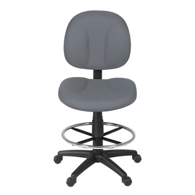Regency Comfort Series Swivel Fabric Computer Task Chair with Drafting Kit - Grey