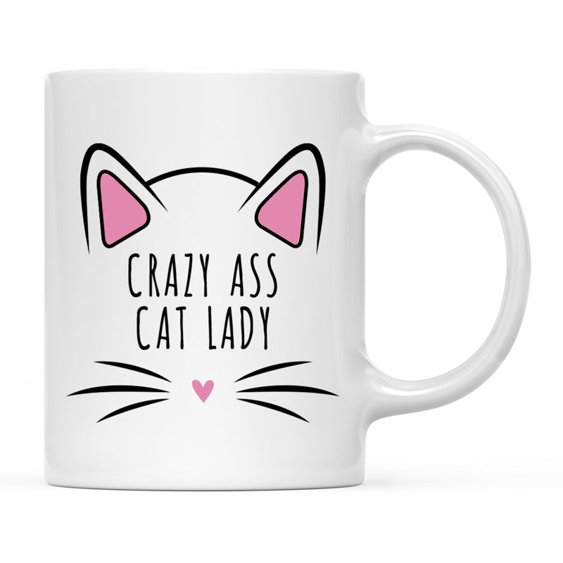Tasse à café «Funny Cat Lover Naps», « Crazy Ass Cat Lady » - La dame au chats fous