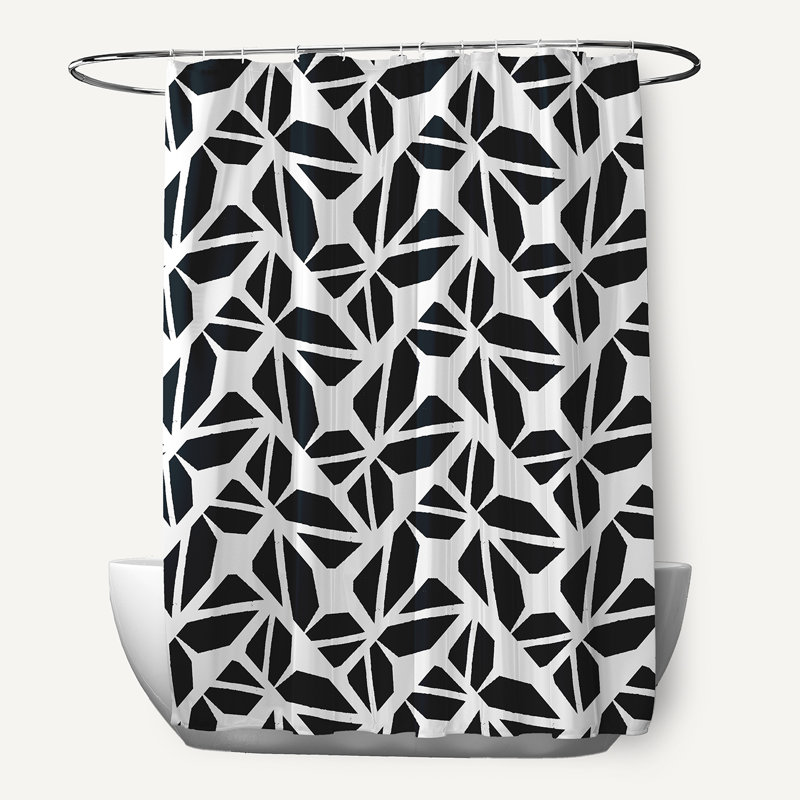 Kaleidoscope Graffiti Shower Curtain, Black