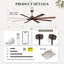 84 Inch Smart Ceiling Fan with Light, Alexa Control, Indoor Outdoor Ceiling Fan,Modern Quiet Fan with Oil Rubbed Bronze Finish