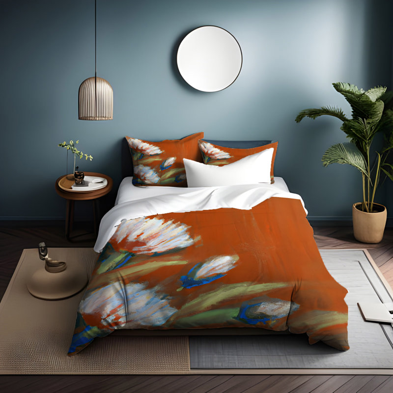 Floral Duvet Cover, Queen Duvet Cover + 2 Queen Shams