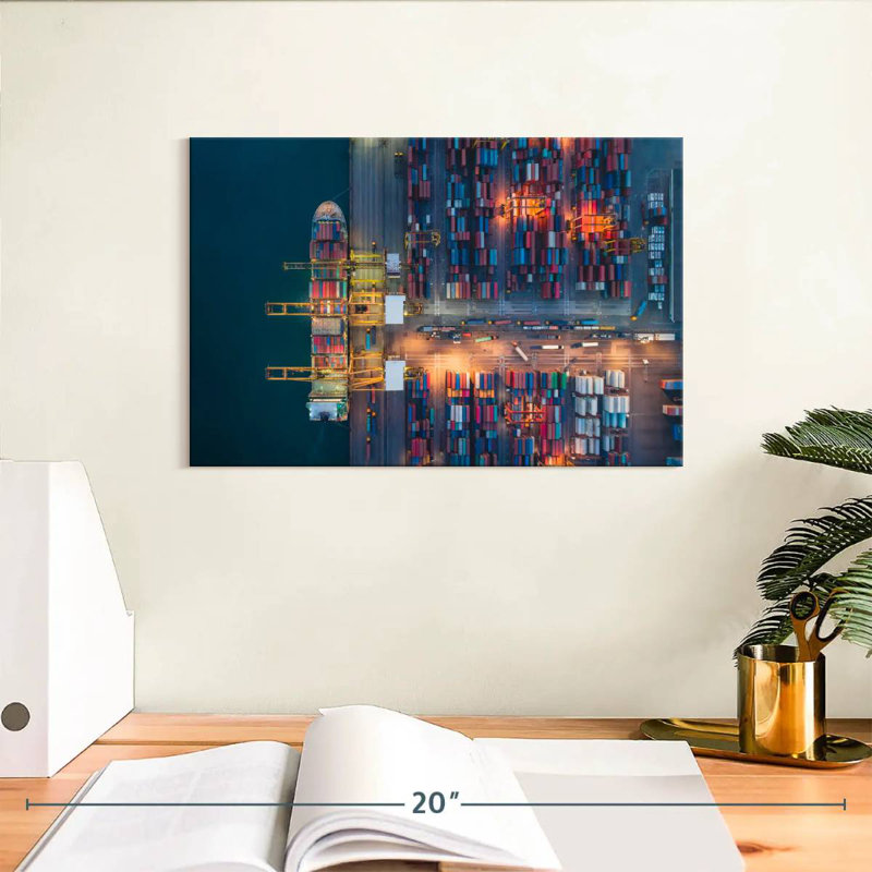 Mehar Container Cargo Ship Port, 8" H x 12" W