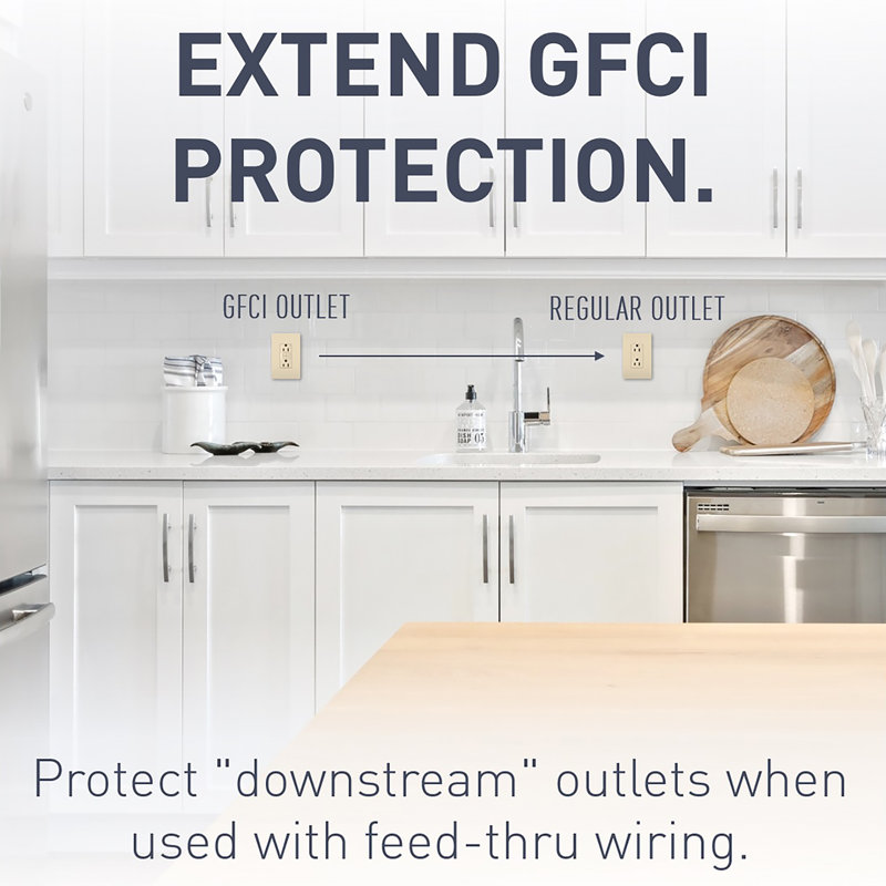 Radiant 15 Amp Tamper Resistant Self Test GFCI Outlet, Ivory