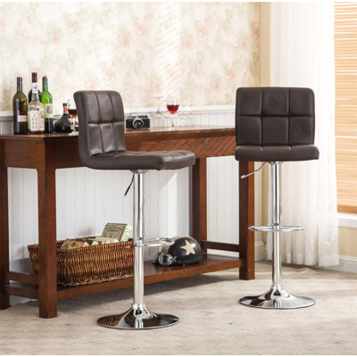 Tabouret de bar pivotant réglable en similicuir, ensemble de 2