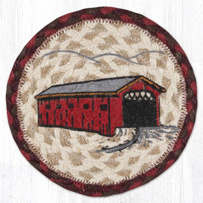Grand sous-verre rond couvert EarthRugs LC-417 7 po x 7 po