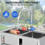 Borough Wharf 457.2mm W Double Bowl Stainless Steel Freestanding Kitchen Sink with 1 Faucet Hole