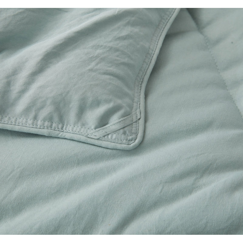 Aqua Twin Honeycomb Quilted Microfiber Comforter Set