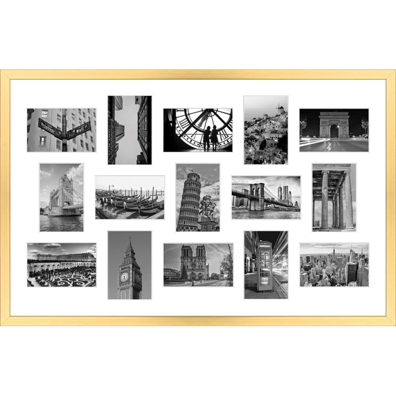 Langlais Collage Picture Frame, Gold