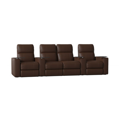 Upholstered Home Theater Seating with Cup Holder