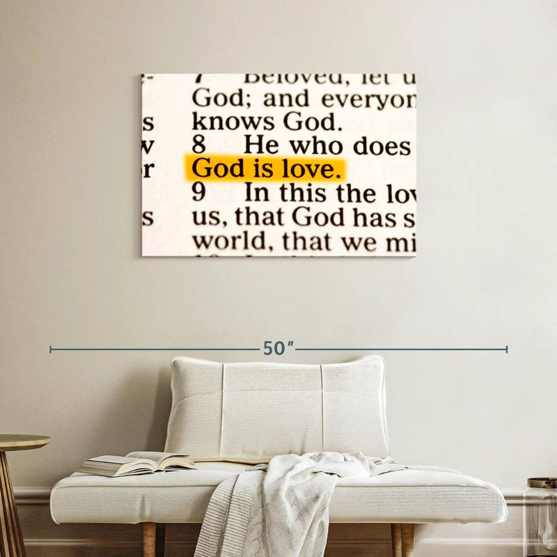 Tergel God Is Love, typographie, H 24 po x l 36 po